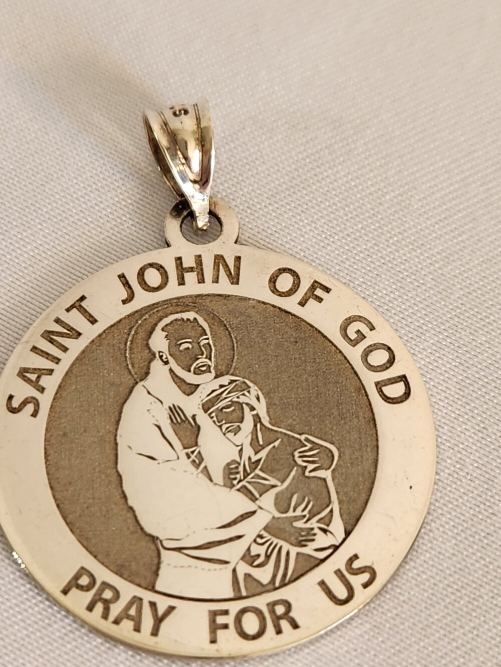 Saint John of God Sterling Religious Medal Pendant